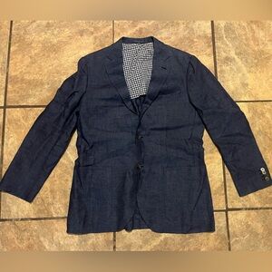 Suitsupply blue linen summer blazer 44L